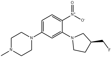 (S)-1-(3-(3-(fluoromethyl)pyrrolidin-1-yl)-4-nitrophenyl)-4-methylpiperazine Structure