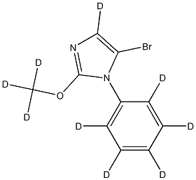 5-bromo-2-(methoxy-d3)-1-(phenyl-d5)-1H-imidazole-4-d 구조식 이미지