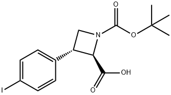 1,2-Azetidinedicarboxylic acid, 3-(4-iodophenyl)-, 1-(1,1-dimethylethyl) ester, (2R,3R)- Structure