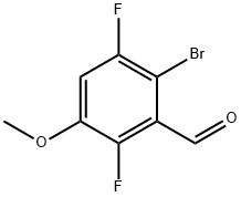 2-bromo-3,6-difluoro-5-methoxybenzaldehyde Structure