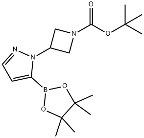 1-Azetidinecarboxylic acid, 3-[5-(4,4,5,5-tetramethyl-1,3,2-dioxaborolan-2-yl)-1H-pyrazol-1-yl]-, 1,1-dimethylethyl ester Structure