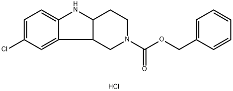 8-Chloro-1,3,4,4a,5,9b-hexahydro-pyrido[4,3-b]indole-2-carboxylic acid benzyl ester hydrochloride Structure