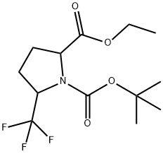 5-Trifluoromethyl-pyrrolidine-1,2-dicarboxylic acid 1-tert-butyl ester 2-ethyl ester Structure