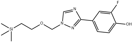 2-fluoro-4-(1-((2-(trimethylsilyl)ethoxy)methyl)-1H-1,2,4-triazol-3-yl)phenol Structure