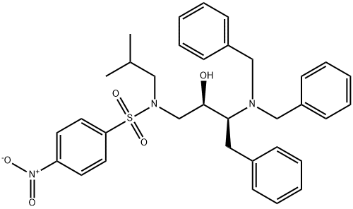 N-(3-dibenzylamino-2-hydroxy-4-phenylbutyl)-N-isobutyl-4-nitrobenzenesulfonamide 구조식 이미지