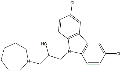 1-azepan-1-yl-3-(3,6-dichloro-9H-carbazol-9-yl)propan-2-ol 구조식 이미지