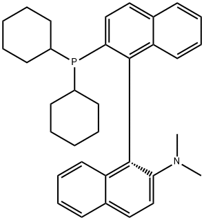 [1,1'-Binaphthalen]-2-amine, 2'-(dicyclohexylphosphino)-N,N-dimethyl-, (1R)- Structure