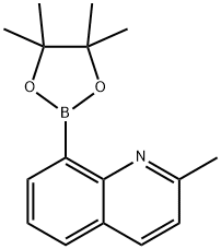 Quinoline, 2-methyl-8-(4,4,5,5-tetramethyl-1,3,2-dioxaborolan-2-yl)- Structure