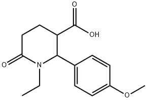 1-ethyl-2-(4-methoxyphenyl)-6-oxopiperidine-3-carboxylic acid 구조식 이미지