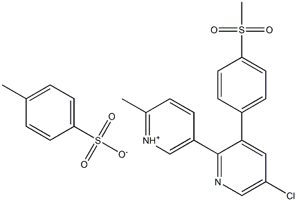 5-{5-chloro-3-[4-(methylsulfonyl)phenyl]pyridin-2-yl}-2-methylpyridinium 4-methylbenzenesulfonate Structure