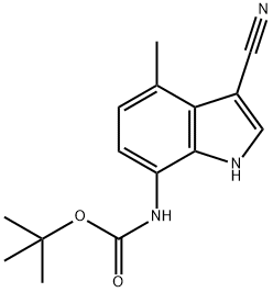 tert-butyl (3-cyano-4-methyl-1H-indol-7-yl)carbamate Structure