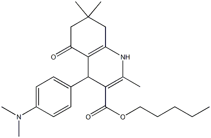 pentyl 4-[4-(dimethylamino)phenyl]-2,7,7-trimethyl-5-oxo-1,4,5,6,7,8-hexahydro-3-quinolinecarboxylate Structure