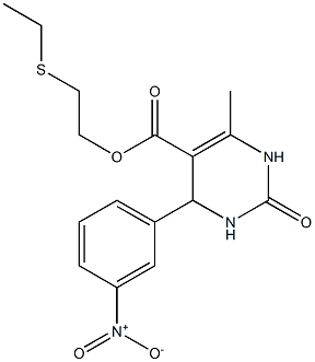 2-(ethylsulfanyl)ethyl 4-{3-nitrophenyl}-6-methyl-2-oxo-1,2,3,4-tetrahydropyrimidine-5-carboxylate Structure