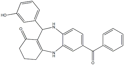 7-benzoyl-11-(3-hydroxyphenyl)-2,3,4,5,10,11-hexahydro-1H-dibenzo[b,e][1,4]diazepin-1-one Structure