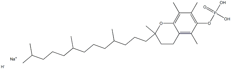 {[2,5,7,8-tetramethyl-2-(4,8,12-trimethyltridecyl)-3,4-dihydro-2H-1-benzopyran-6-yl]oxy}phosphonic acid sodium hydride Structure