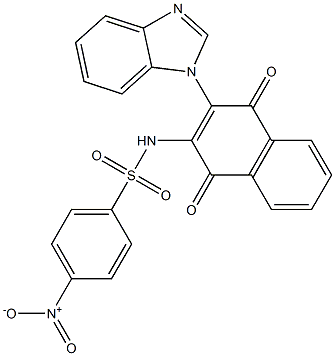 N-[3-(benzimidazol-1-yl)-1,4-dioxonaphthalen-2-yl]-4-nitrobenzenesulfonamide Structure