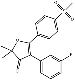 4-(3-Fluorophenyl)-2,2-dimethyl-5-[4-(methylsulfonyl)phenyl]-3(2H)-furanone 구조식 이미지