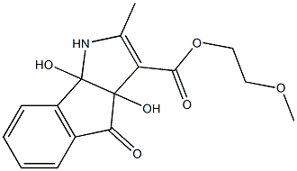 2-methoxyethyl 3a,8b-dihydroxy-2-methyl-4-oxo-1,3a,4,8b-tetrahydroindeno[1,2-b]pyrrole-3-carboxylate 구조식 이미지