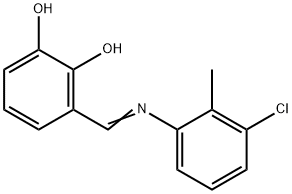 3-{[(3-chloro-2-methylphenyl)imino]methyl}-1,2-benzenediol 구조식 이미지