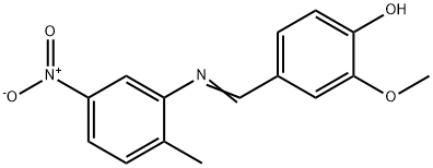 2-methoxy-4-{[(2-methyl-5-nitrophenyl)imino]methyl}phenol 구조식 이미지