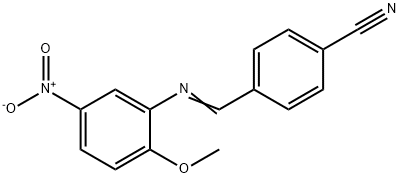 4-{[(2-methoxy-5-nitrophenyl)imino]methyl}benzonitrile Structure