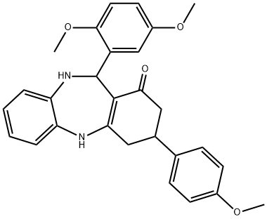 11-(2,5-dimethoxyphenyl)-3-(4-methoxyphenyl)-2,3,4,5,10,11-hexahydro-1H-dibenzo[b,e][1,4]diazepin-1-one Structure