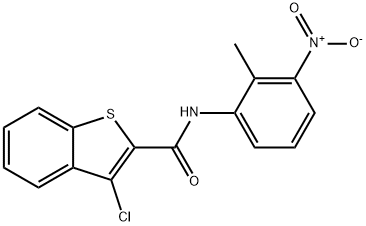 3-chloro-N-(2-methyl-3-nitrophenyl)-1-benzothiophene-2-carboxamide 구조식 이미지