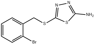 5-{[(2-bromophenyl)methyl]sulfanyl}-1,3,4-thiadiazol-2-amine 구조식 이미지