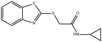 2-(1,3-benzothiazol-2-ylsulfanyl)-N-cyclopropylacetamide Structure