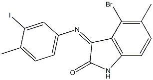 4-bromo-3-[(3-iodo-4-methylphenyl)imino]-5-methyl-1,3-dihydro-2H-indol-2-one 구조식 이미지