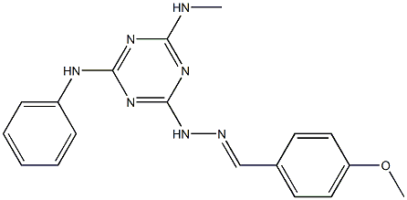 4-methoxybenzaldehyde [4-anilino-6-(methylamino)-1,3,5-triazin-2-yl]hydrazone 구조식 이미지