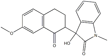 3-hydroxy-3-(7-methoxy-1-oxo-1,2,3,4-tetrahydro-2-naphthalenyl)-1-methyl-1,3-dihydro-2H-indol-2-one 구조식 이미지