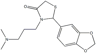 2-(1,3-benzodioxol-5-yl)-3-[3-(dimethylamino)propyl]-1,3-thiazolidin-4-one 구조식 이미지