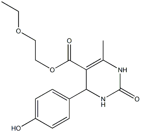 2-ethoxyethyl 4-(4-hydroxyphenyl)-6-methyl-2-oxo-1,2,3,4-tetrahydro-5-pyrimidinecarboxylate 구조식 이미지