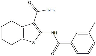 2-[(3-methylbenzoyl)amino]-4,5,6,7-tetrahydro-1-benzothiophene-3-carboxamide 구조식 이미지
