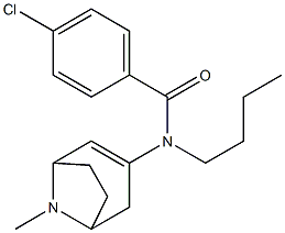 N-butyl-4-chloro-N-(8-methyl-8-azabicyclo[3.2.1]oct-2-en-3-yl)benzamide 구조식 이미지