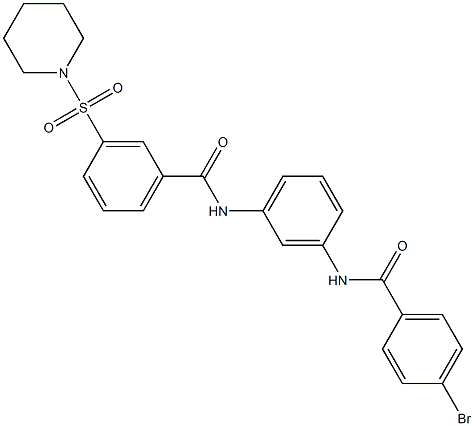 N-{3-[(4-bromobenzoyl)amino]phenyl}-3-(1-piperidinylsulfonyl)benzamide Structure