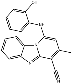 1-(2-hydroxyanilino)-3-methylpyrido[1,2-a]benzimidazole-4-carbonitrile Structure