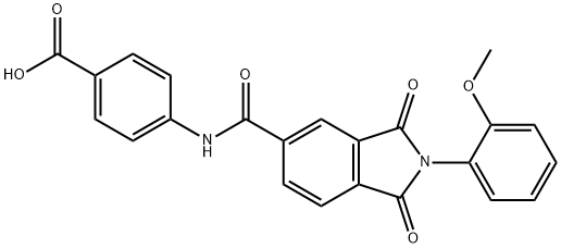 4-({[2-(2-methoxyphenyl)-1,3-dioxo-2,3-dihydro-1H-isoindol-5-yl]carbonyl}amino)benzoic acid 구조식 이미지