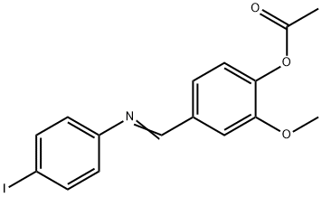 4-{[(4-iodophenyl)imino]methyl}-2-methoxyphenyl acetate 구조식 이미지