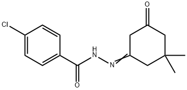 4-chloro-N'-(3,3-dimethyl-5-oxocyclohexylidene)benzohydrazide 구조식 이미지