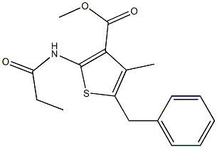 methyl 5-benzyl-4-methyl-2-(propionylamino)-3-thiophenecarboxylate 구조식 이미지