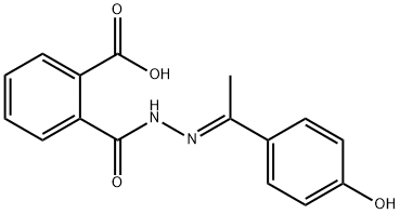 2-({2-[(E)-1-(4-hydroxyphenyl)ethylidene]hydrazino}carbonyl)benzoic acid Structure