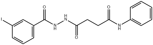 4-[2-(3-iodobenzoyl)hydrazino]-4-oxo-N-phenylbutanamide Structure