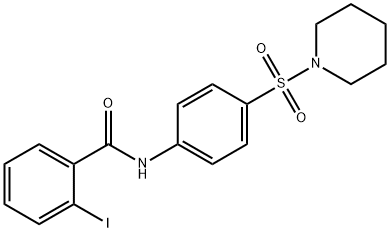 2-iodo-N-[4-(1-piperidinylsulfonyl)phenyl]benzamide 구조식 이미지