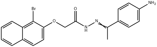 N'-[(E)-1-(4-aminophenyl)ethylidene]-2-[(1-bromo-2-naphthyl)oxy]acetohydrazide Structure