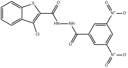 3-chloro-N'-(3,5-dinitrobenzoyl)-1-benzothiophene-2-carbohydrazide 구조식 이미지