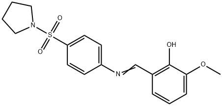 2-methoxy-6-({[4-(1-pyrrolidinylsulfonyl)phenyl]imino}methyl)phenol 구조식 이미지