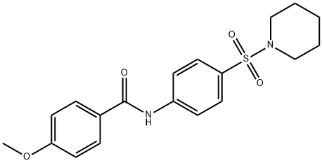 4-methoxy-N-[4-(1-piperidinylsulfonyl)phenyl]benzamide 구조식 이미지