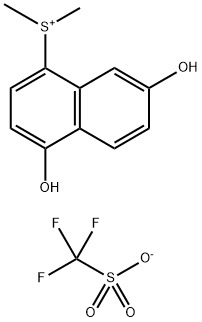 Sulfonium, (4,7-dihydroxy-1-naphthalenyl)dimethyl-, 1,1,1-trifluoromethanesulfonate Structure